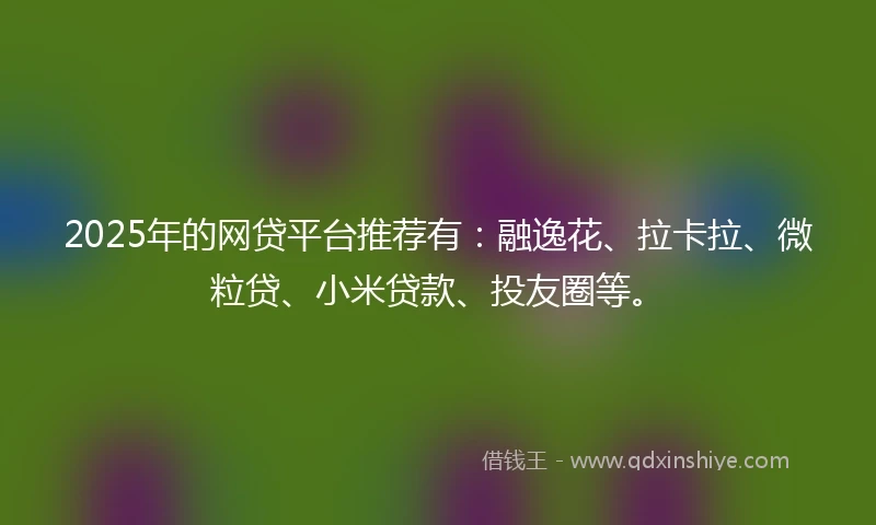 2025年的网贷平台推荐有：融逸花、拉卡拉、微粒贷、小米贷款、投友圈等。