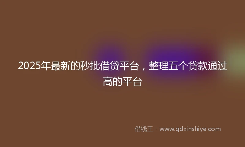 2025年最新的秒批借贷平台，整理五个贷款通过高的平台