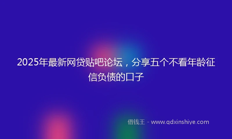 2025年最新网贷贴吧论坛，分享五个不看年龄征信负债的口子