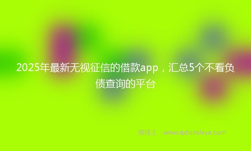 2025年最新无视征信的借款app，汇总5个不看负债查询的平台