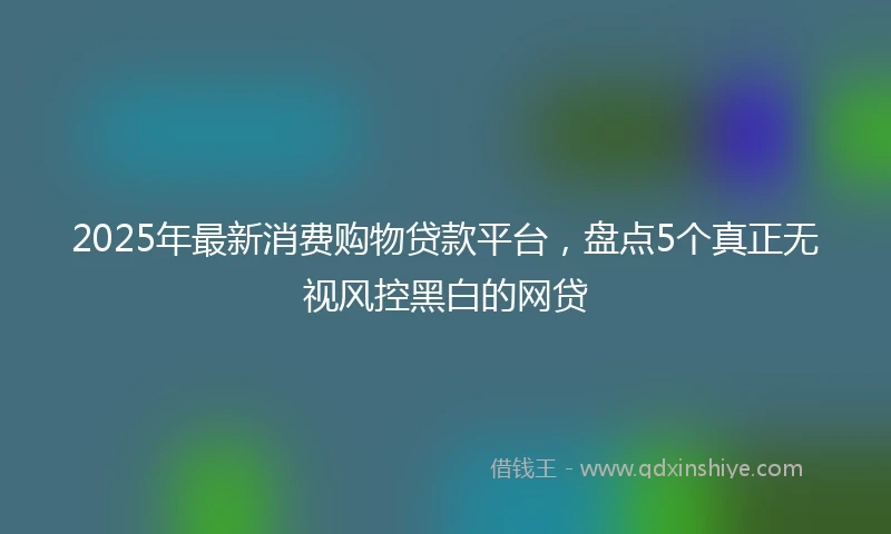2025年最新消费购物贷款平台，盘点5个真正无视风控黑白的网贷