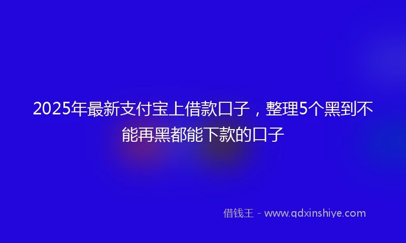 2025年最新支付宝上借款口子，整理5个黑到不能再黑都能下款的口子