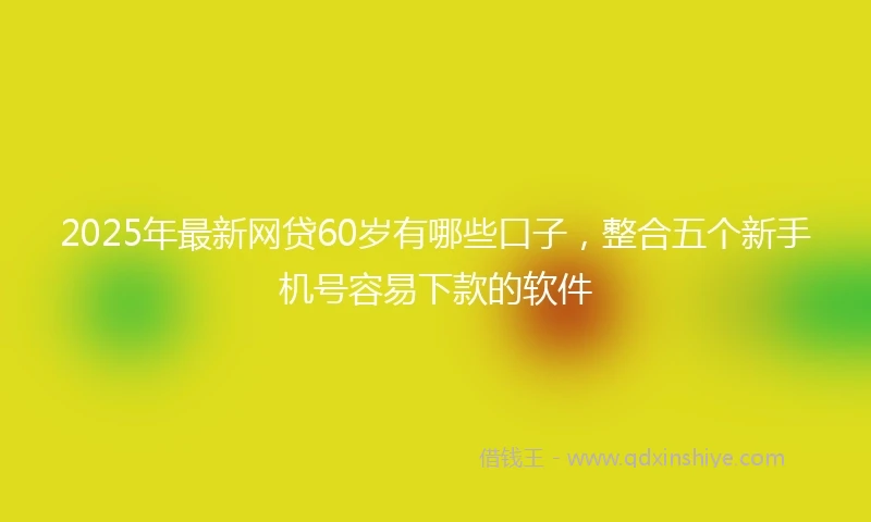 2025年最新网贷60岁有哪些口子，整合五个新手机号容易下款的软件