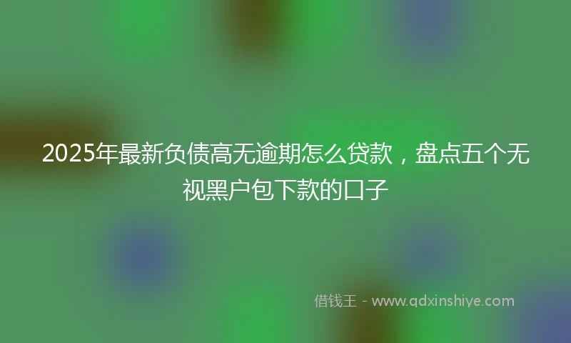 2025年最新负债高无逾期怎么贷款，盘点五个无视黑户包下款的口子