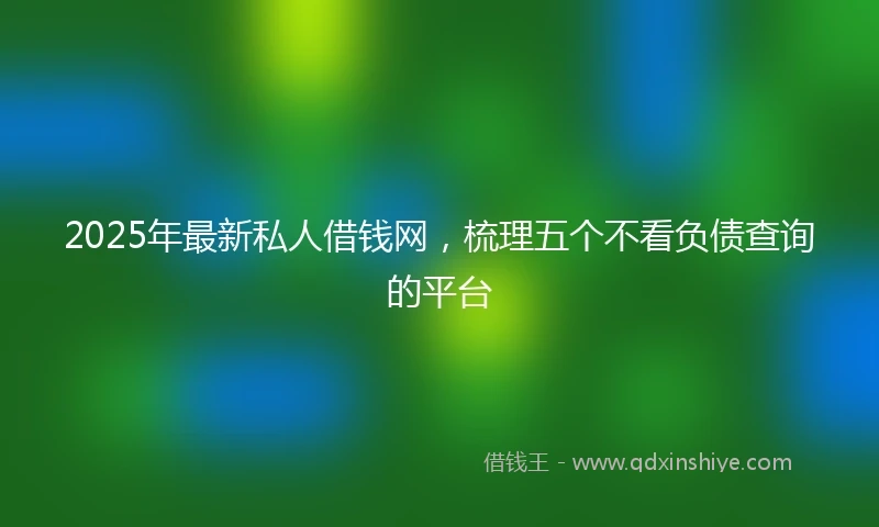 2025年最新私人借钱网，梳理五个不看负债查询的平台