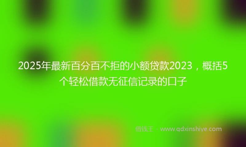2025年最新百分百不拒的小额贷款2023，概括5个轻松借款无征信记录的口子