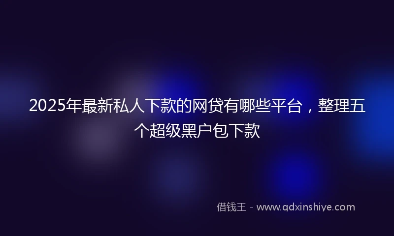 2025年最新私人下款的网贷有哪些平台，整理五个超级黑户包下款