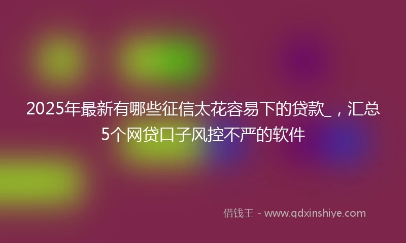 2025年最新有哪些征信太花容易下的贷款_，汇总5个网贷口子风控不严的软件