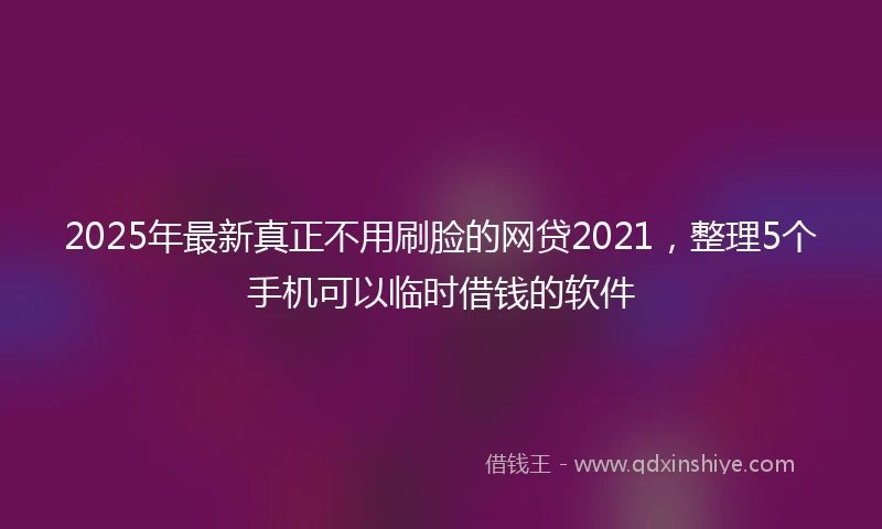 2025年最新真正不用刷脸的网贷2021，整理5个手机可以临时借钱的软件