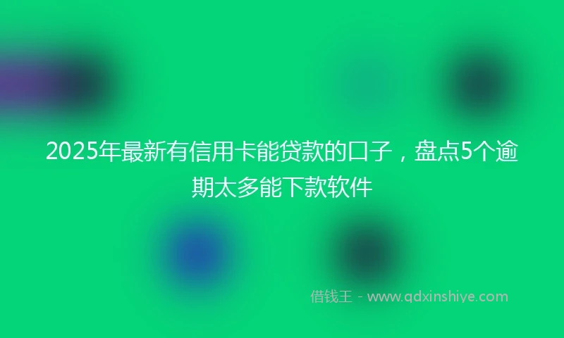 2025年最新有信用卡能贷款的口子，盘点5个逾期太多能下款软件