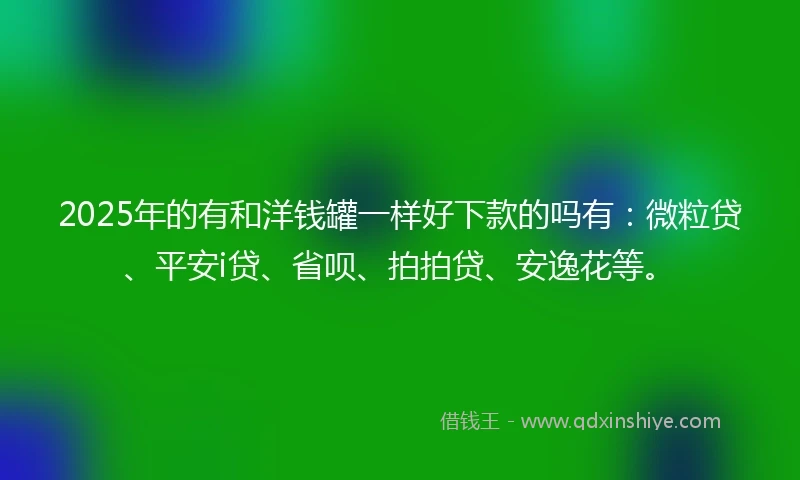 2025年的有和洋钱罐一样好下款的吗有：微粒贷、平安i贷、省呗、拍拍贷、安逸花等。