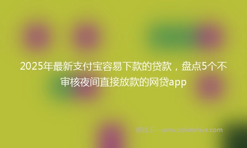 2025年最新支付宝容易下款的贷款，盘点5个不审核夜间直接放款的网贷app