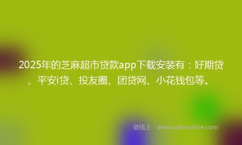 2025年的芝麻超市贷款app下载安装有：好期贷、平安i贷、投友圈、团贷网、小花钱包等。