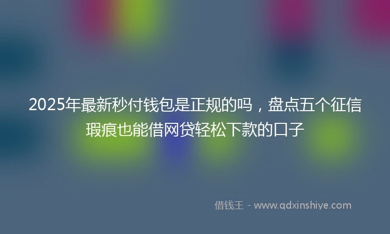 2025年最新秒付钱包是正规的吗，盘点五个征信瑕疵也能借网贷轻松下款的口子