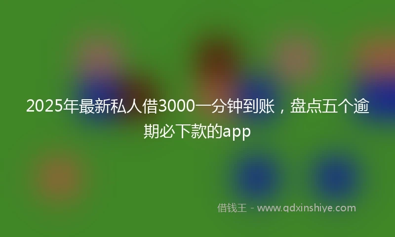 2025年最新私人借3000一分钟到账，盘点五个逾期必下款的app