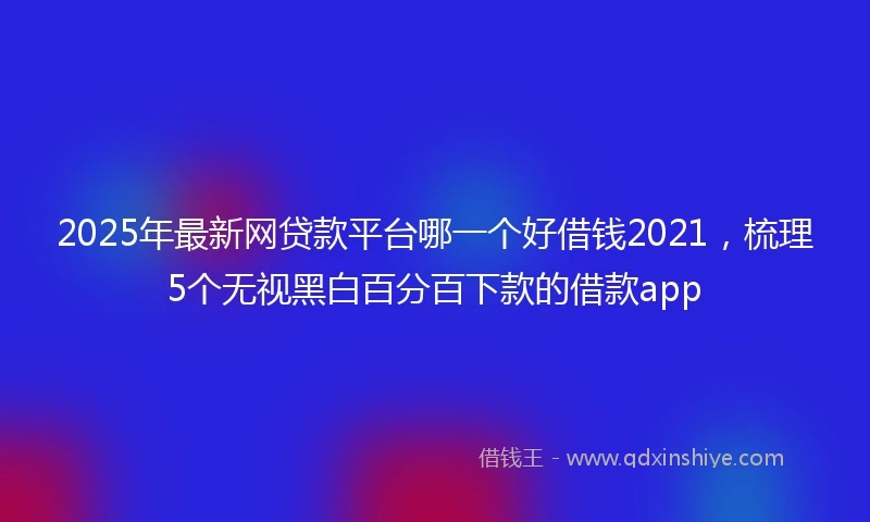2025年最新网贷款平台哪一个好借钱2021，梳理5个无视黑白百分百下款的借款app