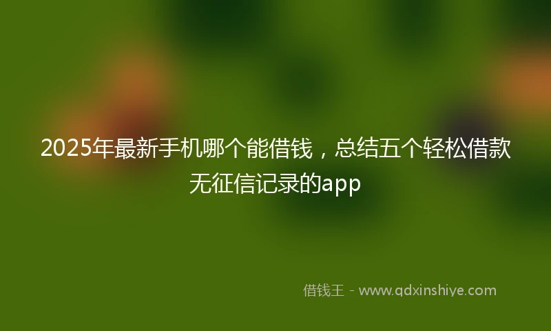 2025年最新手机哪个能借钱，总结五个轻松借款无征信记录的app