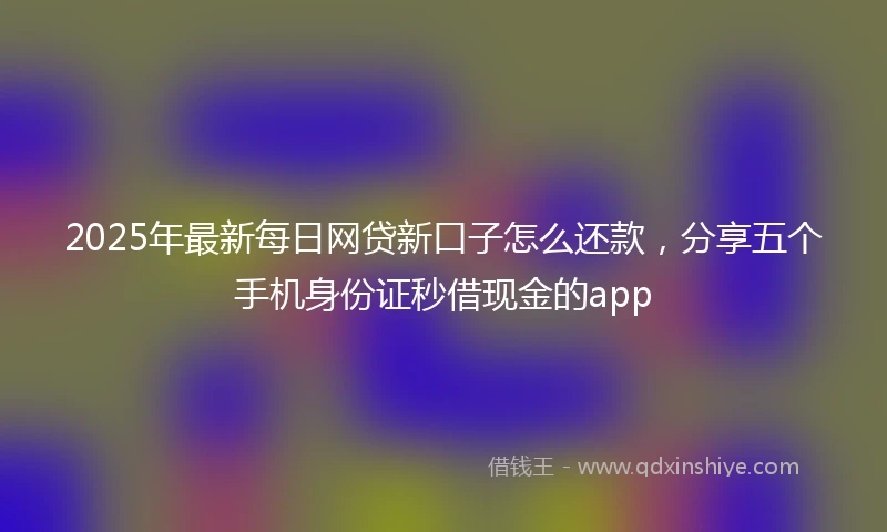 2025年最新每日网贷新口子怎么还款，分享五个手机身份证秒借现金的app