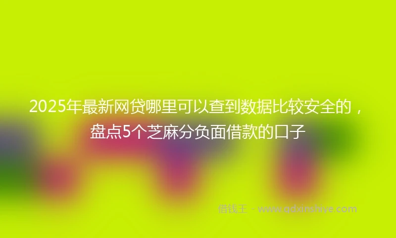 2025年最新网贷哪里可以查到数据比较安全的，盘点5个芝麻分负面借款的口子