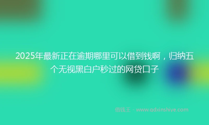 2025年最新正在逾期哪里可以借到钱啊，归纳五个无视黑白户秒过的网贷口子
