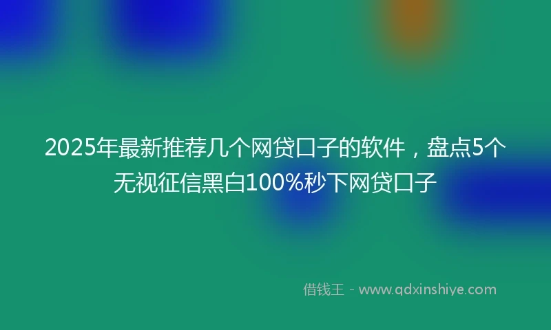 2025年最新推荐几个网贷口子的软件，盘点5个无视征信黑白100%秒下网贷口子