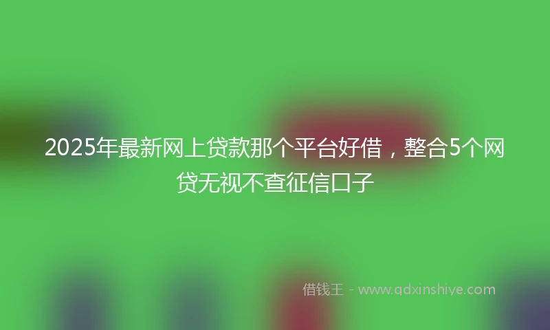 2025年最新网上贷款那个平台好借，整合5个网贷无视不查征信口子