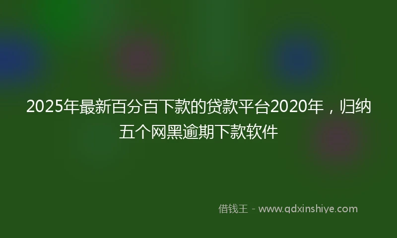 2025年最新百分百下款的贷款平台2020年，归纳五个网黑逾期下款软件