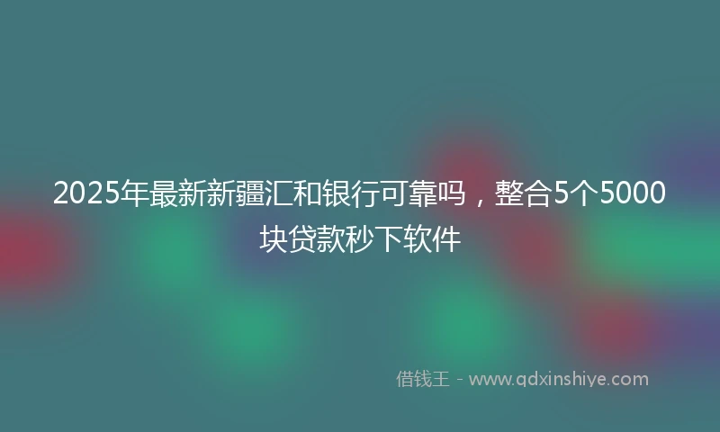 2025年最新新疆汇和银行可靠吗，整合5个5000块贷款秒下软件