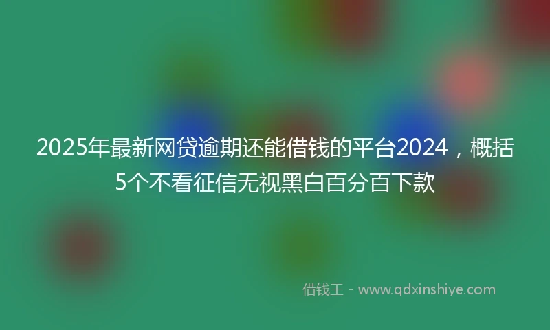 2025年最新网贷逾期还能借钱的平台2024，概括5个不看征信无视黑白百分百下款