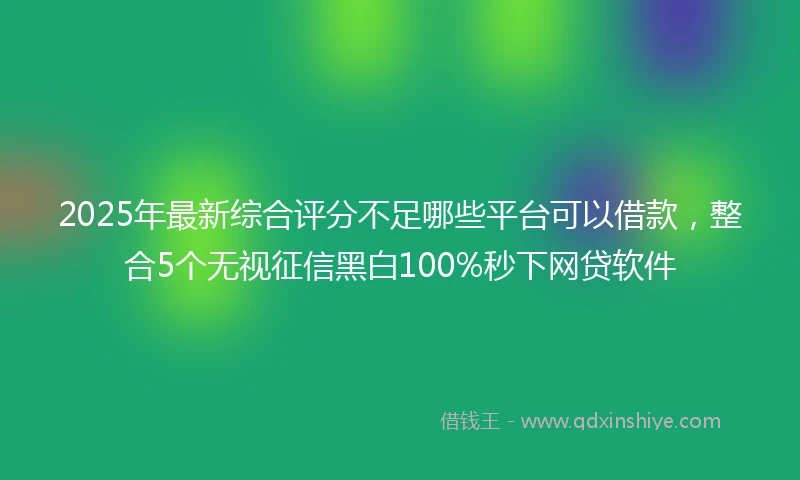 2025年最新综合评分不足哪些平台可以借款，整合5个无视征信黑白100%秒下网贷软件