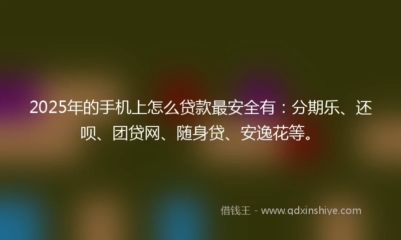 2025年的手机上怎么贷款最安全有：分期乐、还呗、团贷网、随身贷、安逸花等。