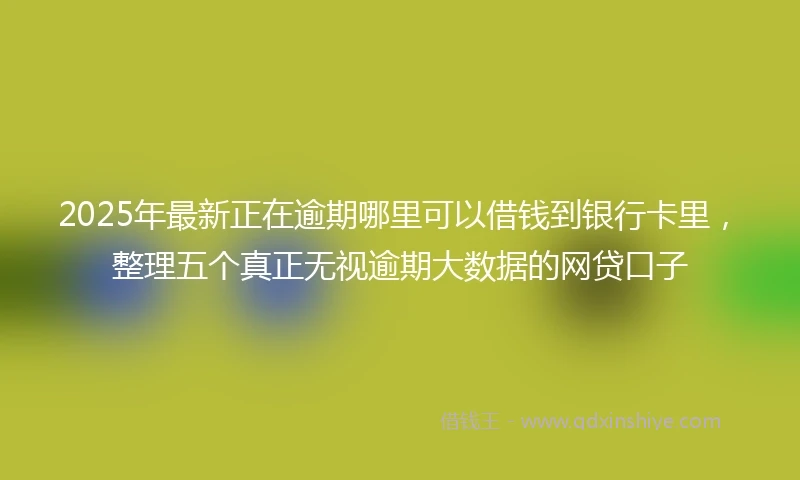 2025年最新正在逾期哪里可以借钱到银行卡里，整理五个真正无视逾期大数据的网贷口子