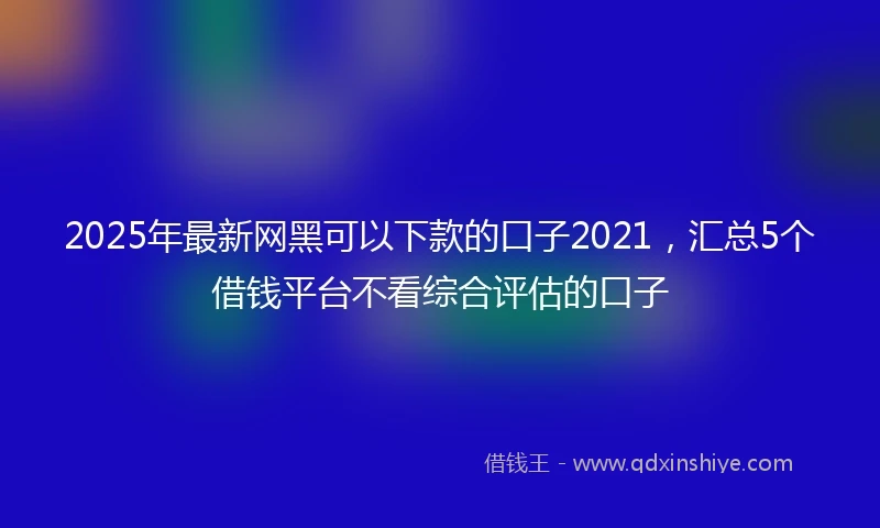 2025年最新网黑可以下款的口子2021，汇总5个借钱平台不看综合评估的口子