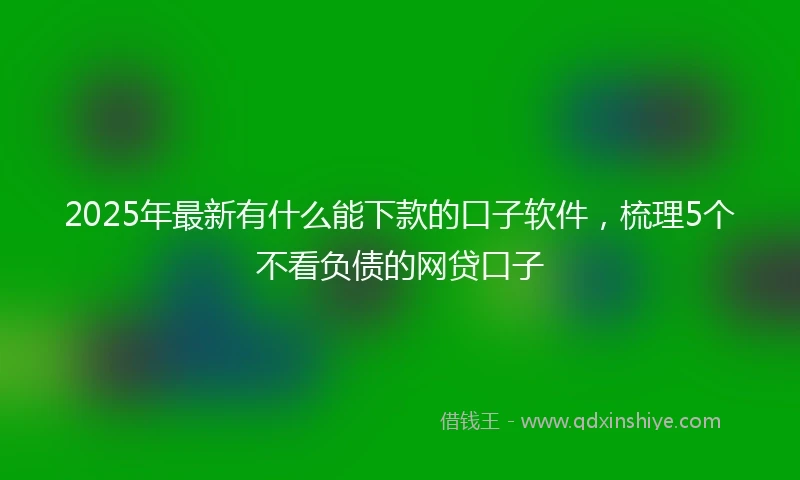 2025年最新有什么能下款的口子软件，梳理5个不看负债的网贷口子