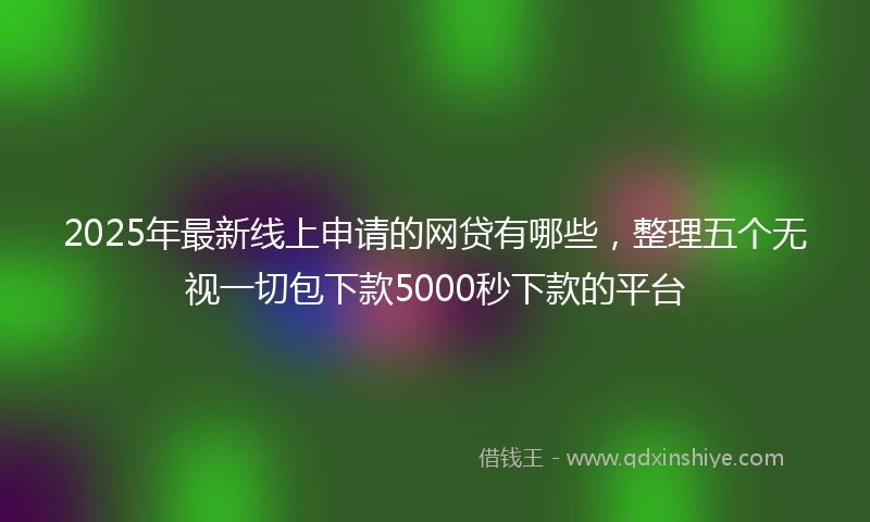 2025年最新线上申请的网贷有哪些，整理五个无视一切包下款5000秒下款的平台