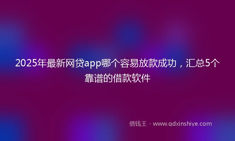 2025年最新网贷app哪个容易放款成功，汇总5个靠谱的借款软件