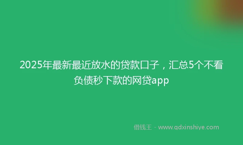 2025年最新最近放水的贷款口子，汇总5个不看负债秒下款的网贷app
