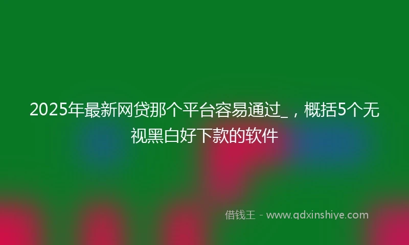2025年最新网贷那个平台容易通过_，概括5个无视黑白好下款的软件