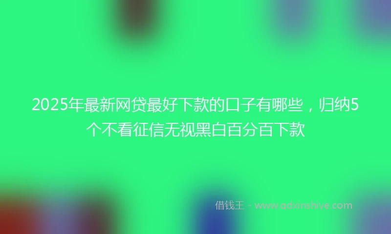 2025年最新网贷最好下款的口子有哪些，归纳5个不看征信无视黑白百分百下款