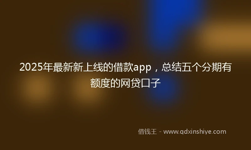 2025年最新新上线的借款app，总结五个分期有额度的网贷口子