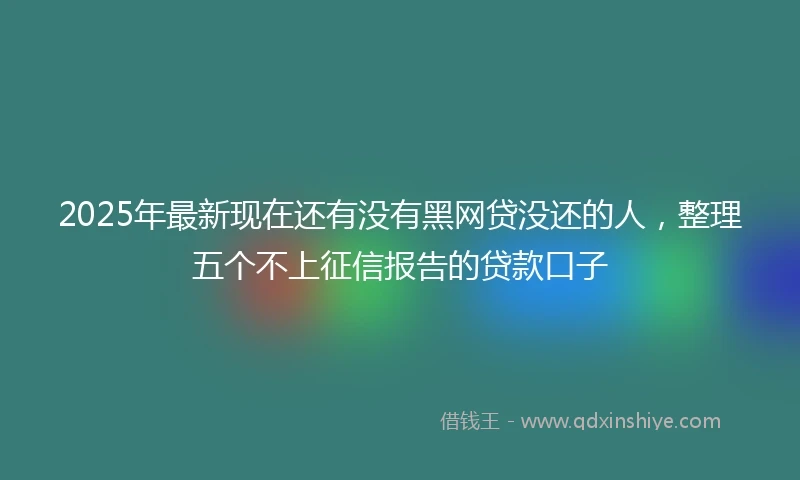 2025年最新现在还有没有黑网贷没还的人，整理五个不上征信报告的贷款口子