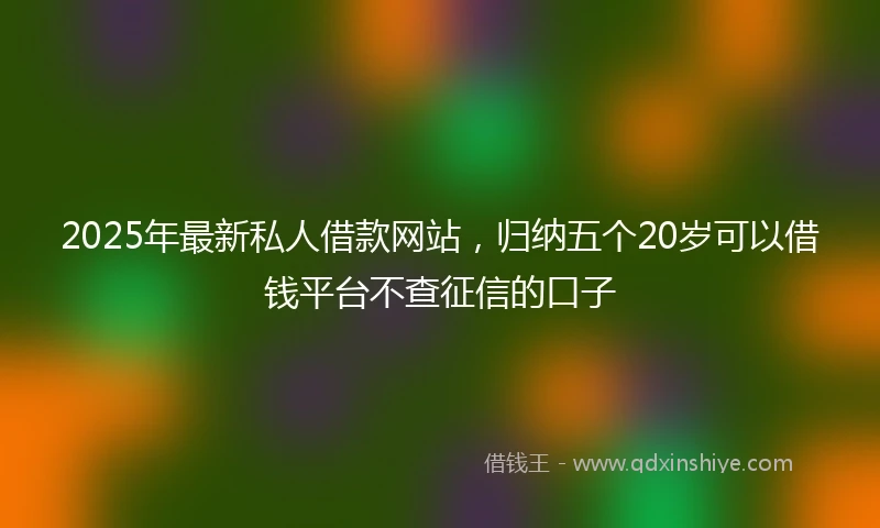 2025年最新私人借款网站，归纳五个20岁可以借钱平台不查征信的口子