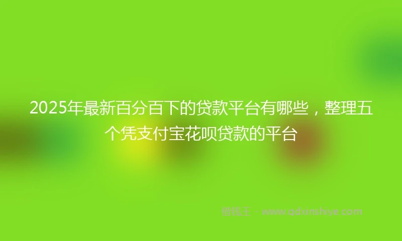 2025年最新百分百下的贷款平台有哪些，整理五个凭支付宝花呗贷款的平台