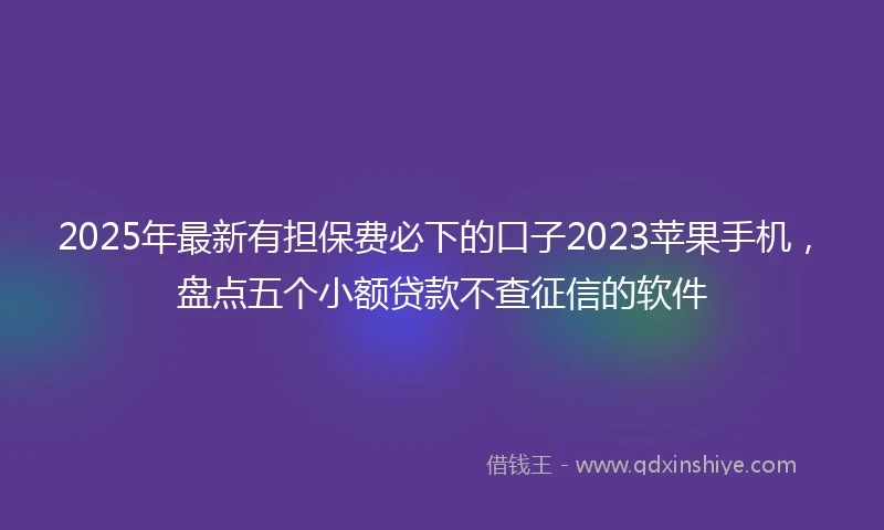 2025年最新有担保费必下的口子2023苹果手机，盘点五个小额贷款不查征信的软件