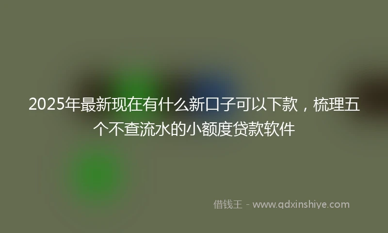 2025年最新现在有什么新口子可以下款，梳理五个不查流水的小额度贷款软件