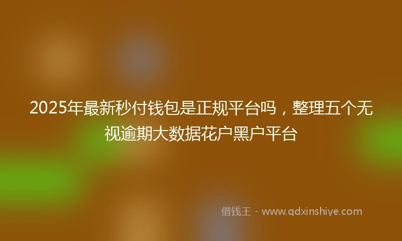 2025年最新秒付钱包是正规平台吗，整理五个无视逾期大数据花户黑户平台