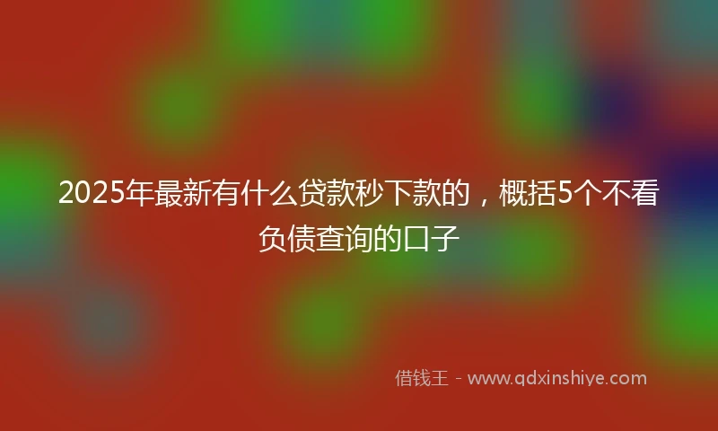2025年最新有什么贷款秒下款的，概括5个不看负债查询的口子