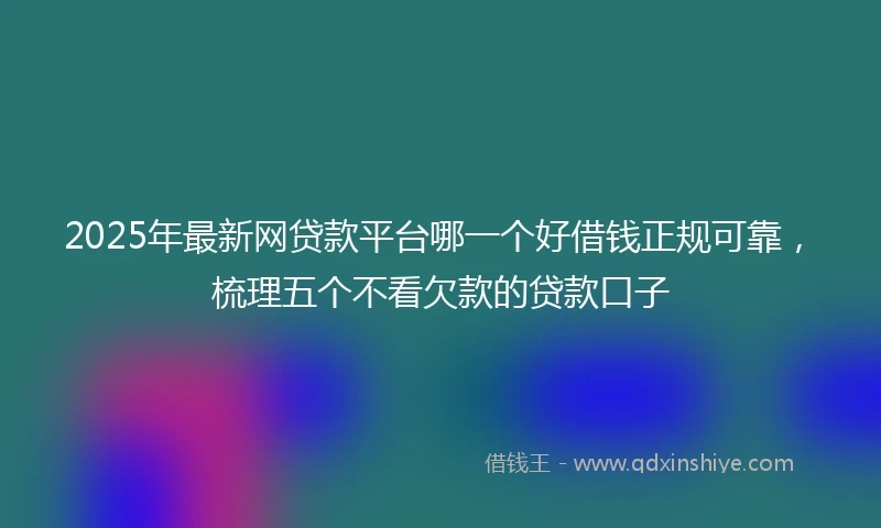 2025年最新网贷款平台哪一个好借钱正规可靠，梳理五个不看欠款的贷款口子