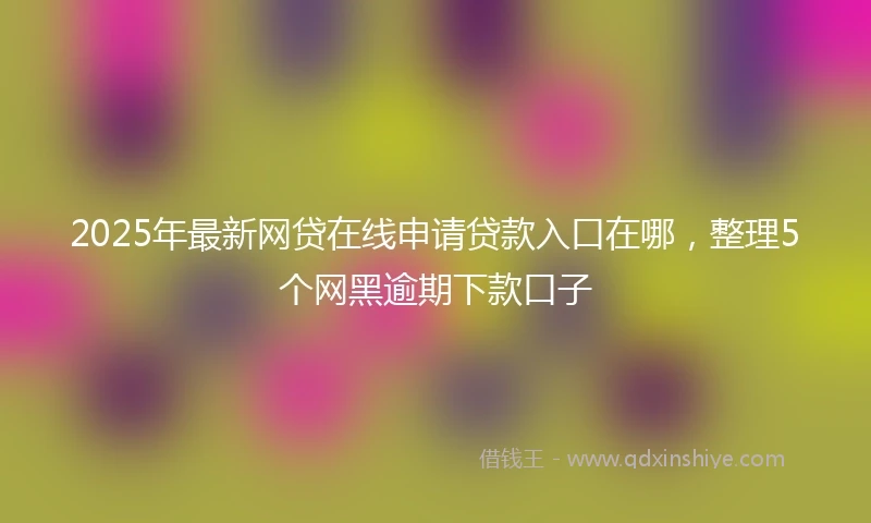 2025年最新网贷在线申请贷款入口在哪，整理5个网黑逾期下款口子