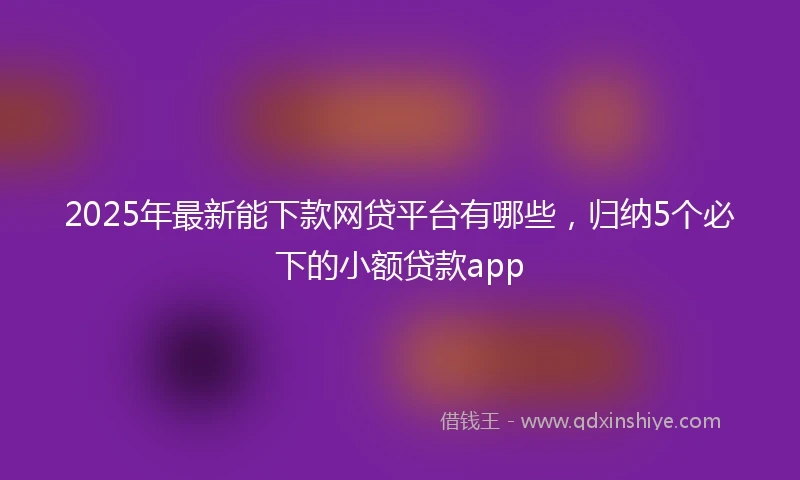 2025年最新能下款网贷平台有哪些，归纳5个必下的小额贷款app